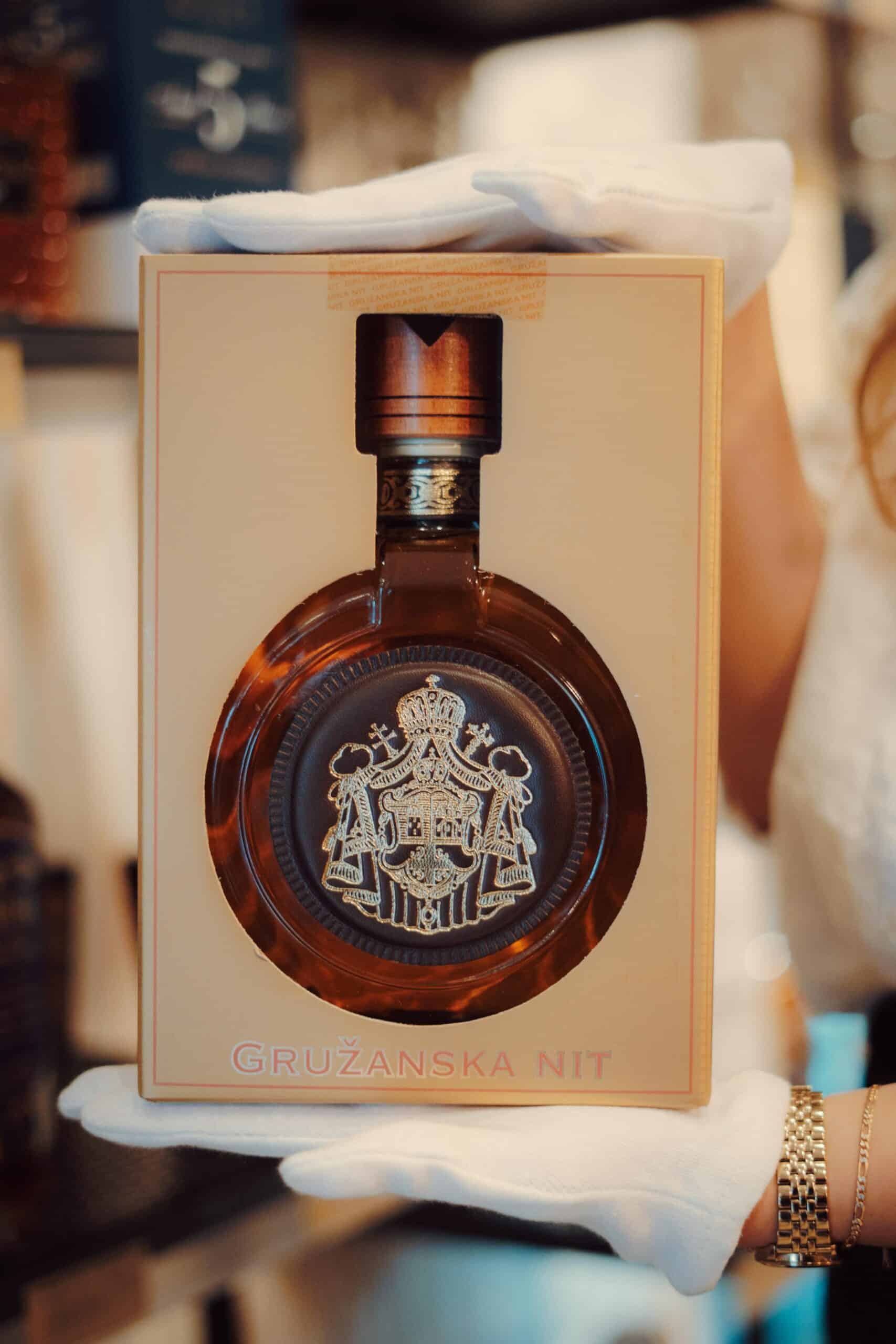 Traditional Slovenian Grape Rakija Bottle.