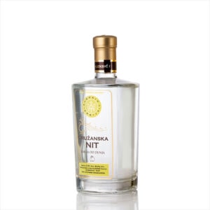 Elegant bottle of Gruzanska Rakija from the Danube region. Authentic Serbian fruit brandy for premium tasting.