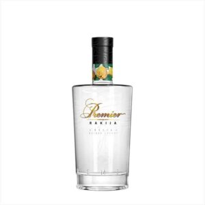 Elegant bottle of NDV Rakija, premium Slovenian fruit brandy.