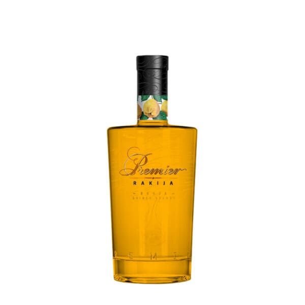 High-quality NDV Rakija in a sleek glass bottle, traditional Balkan fruit spirit.