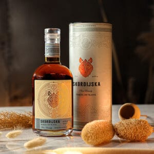 High-quality cherry plum rakija from Slovenia, handcrafted for rich flavor.