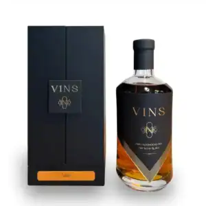 Elegant VINS Rakija in a sleek glass bottle with black label, ideal for gifting or special occasions.
