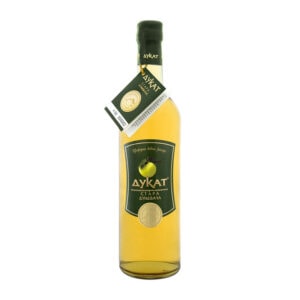 Rich Serbian fruit brandy, Dukat rakija with green apple flavor, premium quality, authentic traditional drink.