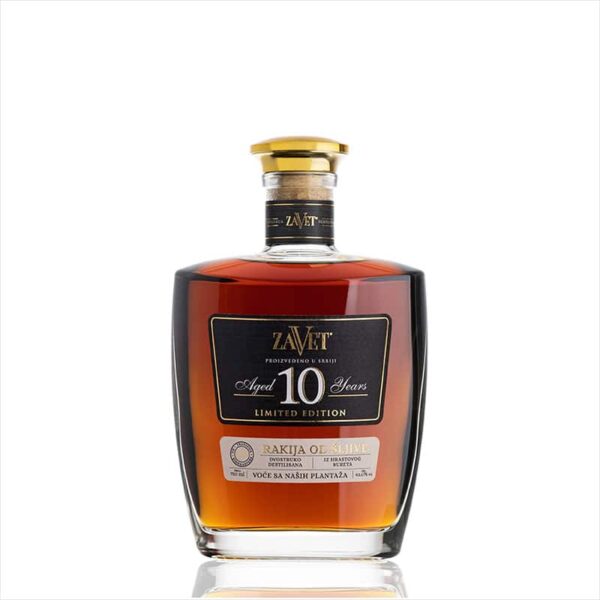 Premium Slovenian rakija, Zavet distillery, olive and plum flavor, handcrafted.